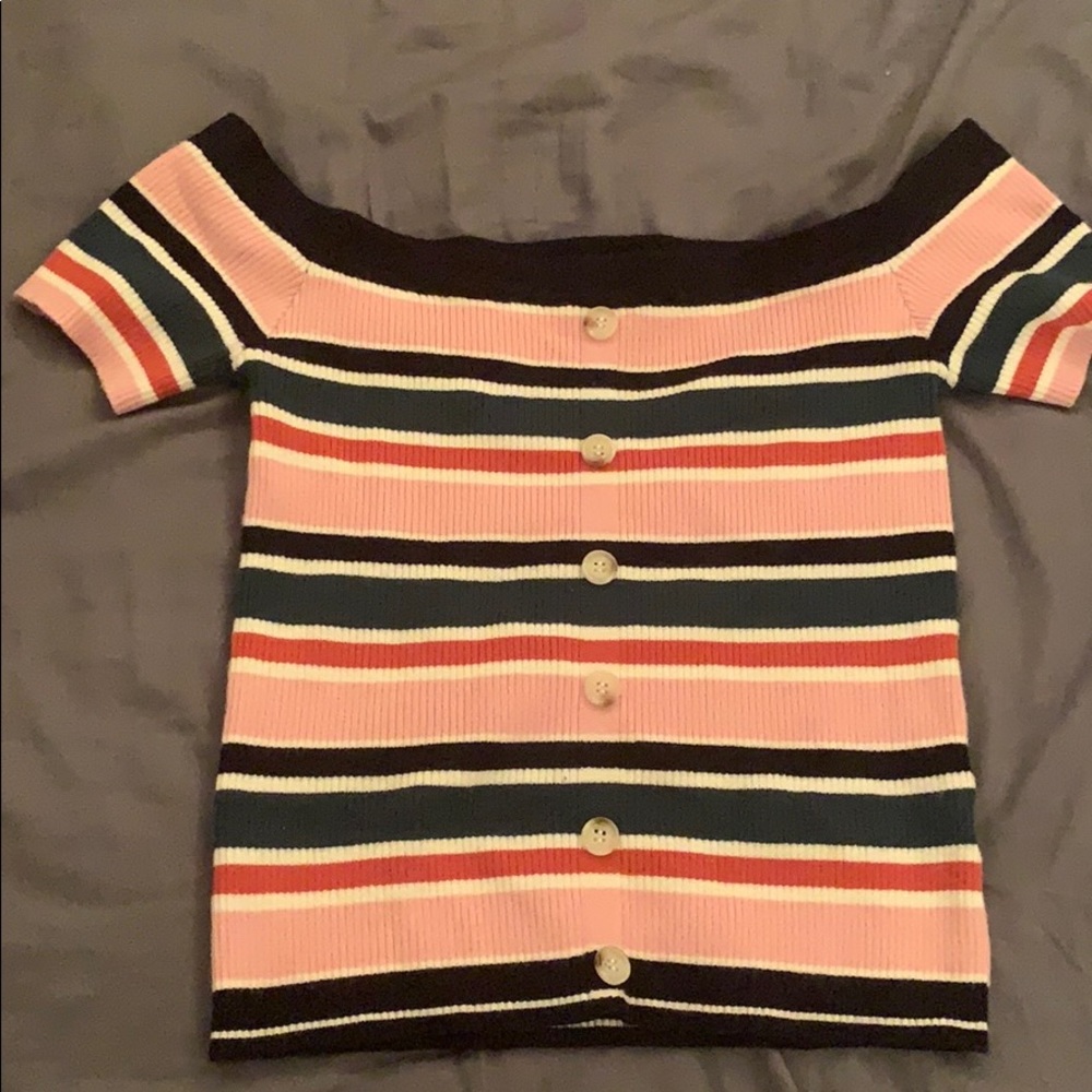 Short sleeved button up blouse